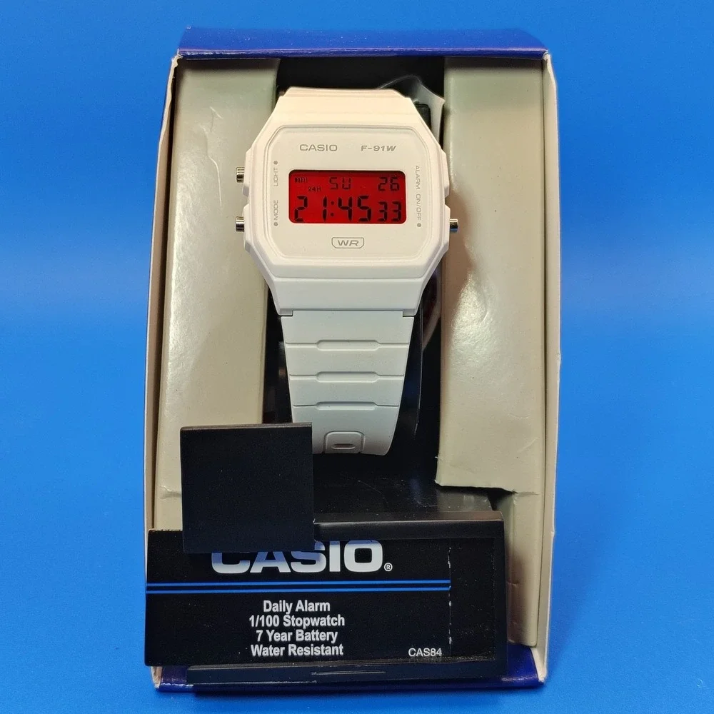 New 2025 Casio F-91W Storm Trooper Blood Red Dial 37mm Classic Mens Quartz Watch